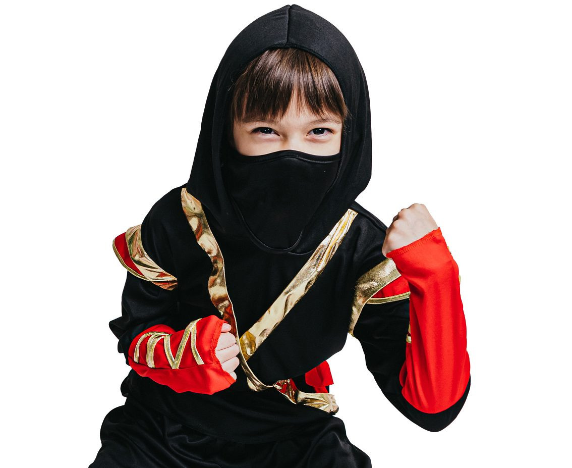 Role play-set for kids Brave Ninja (hooded shirt, pants, belt, mask), size 110/120 cm